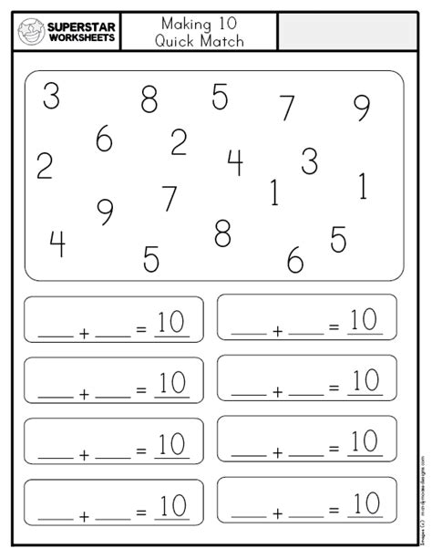 Kindergarten Addition Worksheets Superstar Worksheets Worksheets