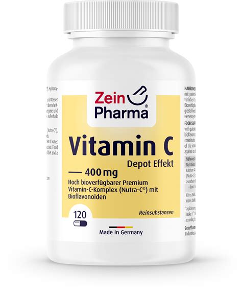 Vitamin C Depot Effect 400 Mg 120 Capsules ZeinPharma VitalAbo