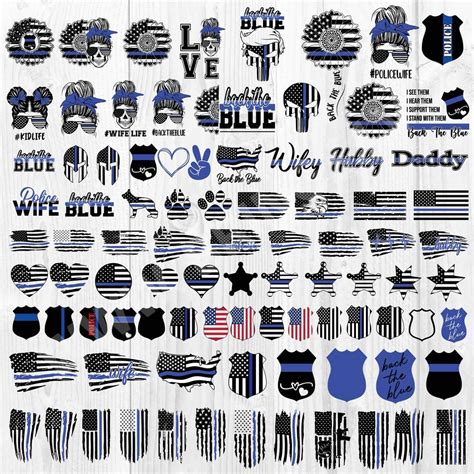 Police Svg Back The Blue Svg Blue Line Flag Svg Bundle Police Officer