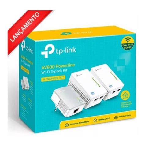 Extensor Powerline Av600 Tp Link Tl Wpa4220t Kit Triplo 4220 Submarino