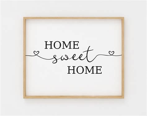 Home Sweet Home Sign Printable Wall Art Black And White