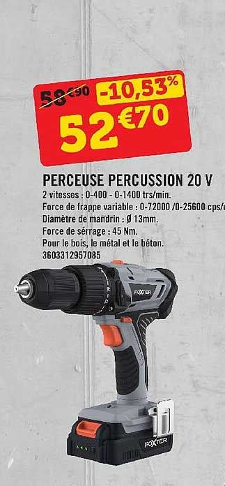 Promo Perceuse Percussion V Foxter Chez E Leclerc Brico Icatalogue Fr