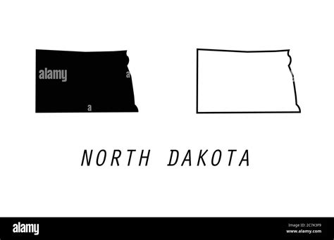 North Dakota Map State Vector Illustration Stock Vector Image And Art Alamy