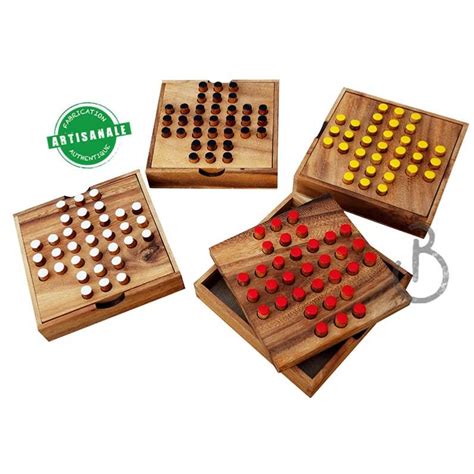 Casse T Te En Bois Jeu Solitaire Carr Bois Et Poterie