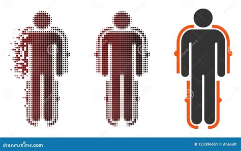 Icono De Semitono Destructed Del Exoesqueleto Del Pixel Ilustraci N Del