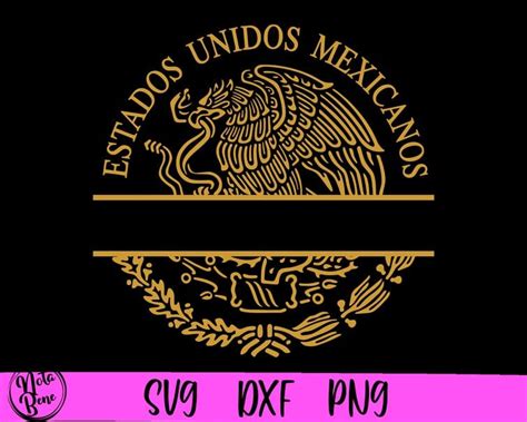 Mexican Eagle Split Monogram Svg Golden Mexico Coat Of Arms Etsy