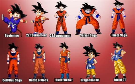 Dragon Ball Z l évolution des personnages en images