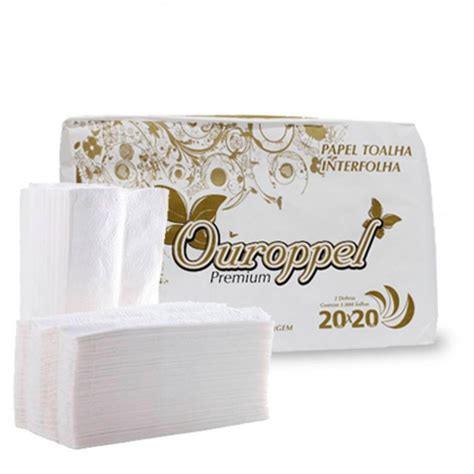 Papel Toalha Interfolhado Ouropel Branco Luxo Premium