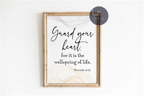 Guard Your Heart Bible Verse Wall Art Proverbs 423 Etsy