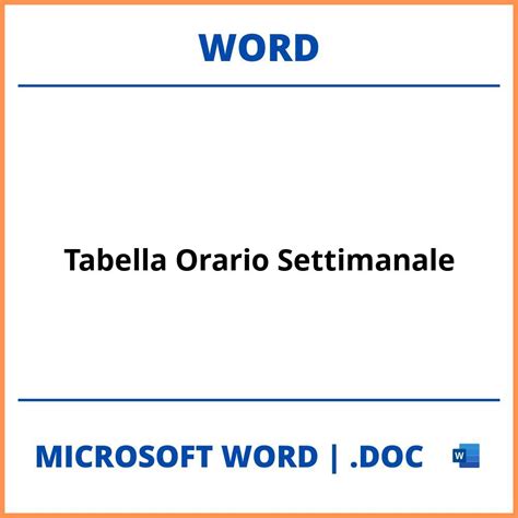 Stampare Cartello Orario Negozio Word