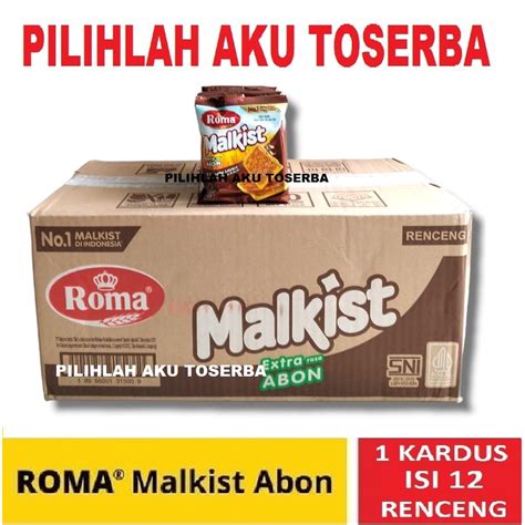 Jual Biskuit Roma Malkist Abon Crackers Renceng Gr Kardus Isi