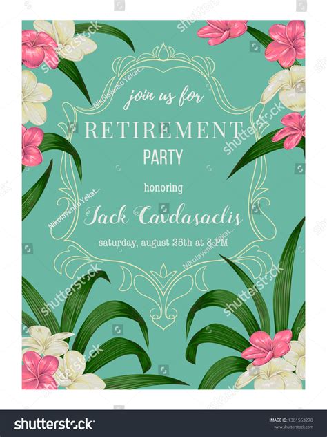 Retirement Party Invitation Colorful Design Template Stock Vector