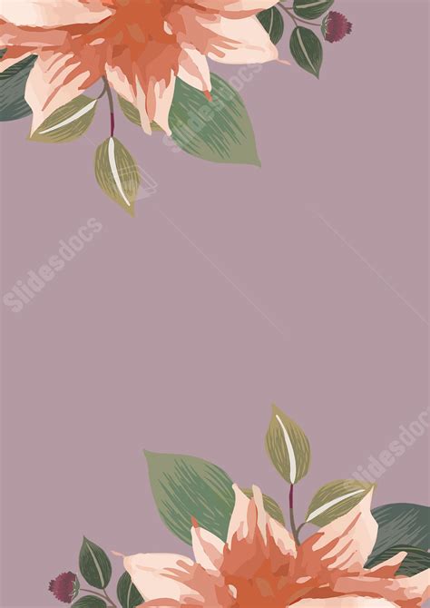 Simple Golden Floral Page Border Background Word Template And Google ...