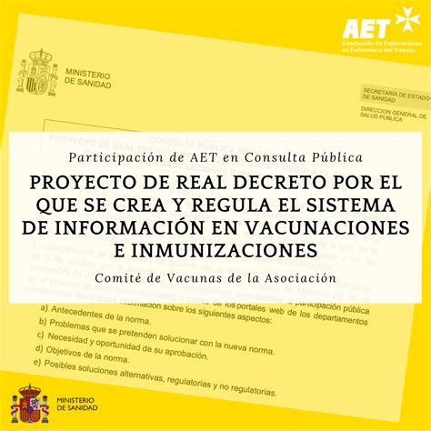 Participaci N De Aet En Consulta P Blica Proyecto De Real Decreto Por