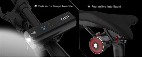 Bikil Lumiere Velo Avant Et Arriere En Aluminium Et Supports Feu