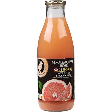 Auchan Gourmet Pur Jus De Pamplemousse De Floride Bouteille Verre L