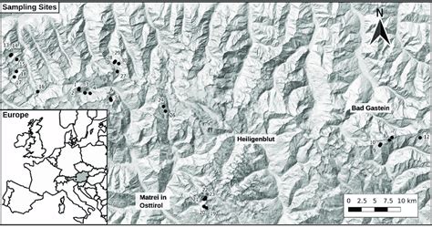 Sampled Lakes In Hohe Tauern National Park The Map Of Europe In The