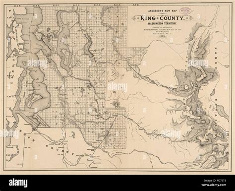 Andersons New Map Of King County Washington Territory Stock Photo Alamy