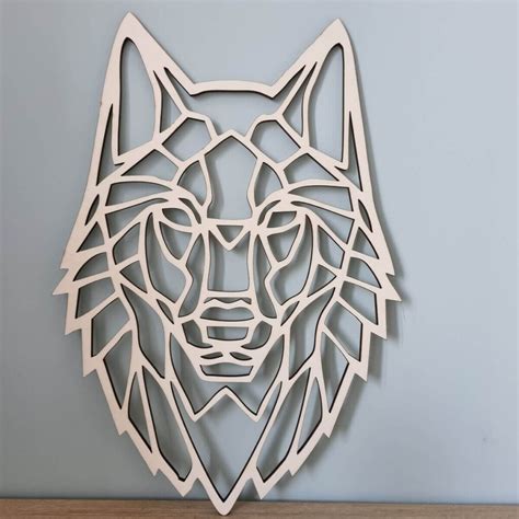 Loup D Coupe Laser En Bois Origami D Coration Murale G Om Trique