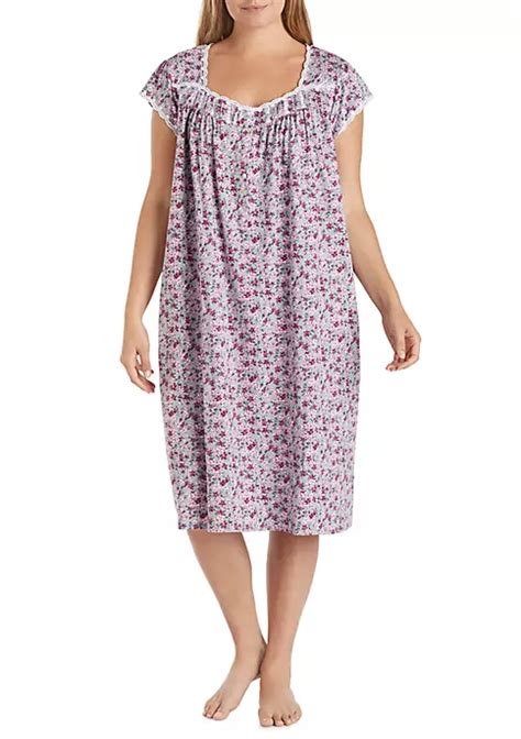 Eileen West Plus Size Printed Jersey Waltz Nightgown Belk