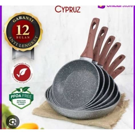 Jual TEFLON FRY PAN GREY MARBLE CYPRUZ Shopee Indonesia