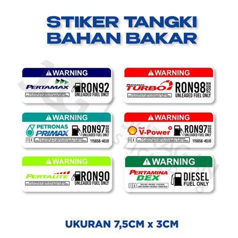 Sticker Printing Unleaded Fuel Only Stiker Label Tangki Bahan Bakar Ron