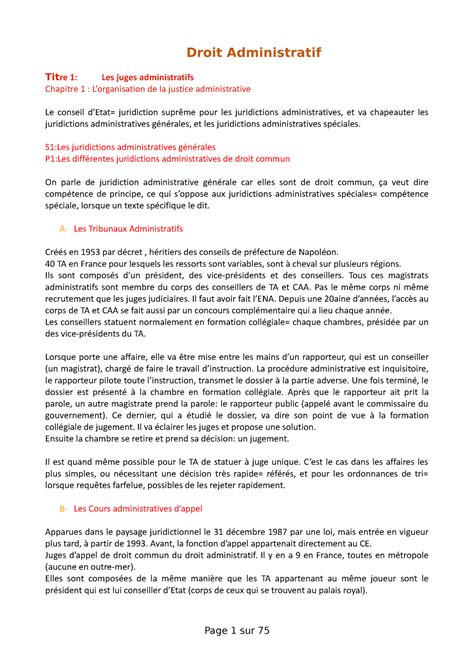 Droit Administratif S2 Droit Administratif Titre 1 Les Juges