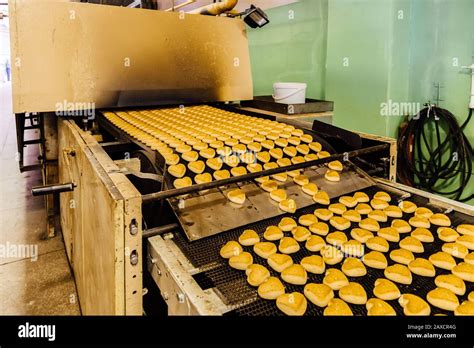 Baking Cookies In Form Of Hearts In Oven Stock Photo Alamy