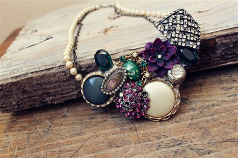 Upcycled Junk Jewelry Statement Necklace