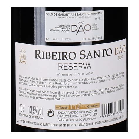 Vinho Tinto Ribeiro Santo Reserva 75cl Vinho Tinto Dão Vinho Tinto