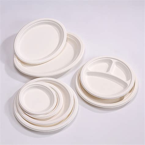 Disposable Products Three Compartment Tray Biodegradable Bagasse Pulp