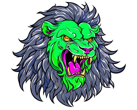 lion head zombie illustration 43475461 PNG