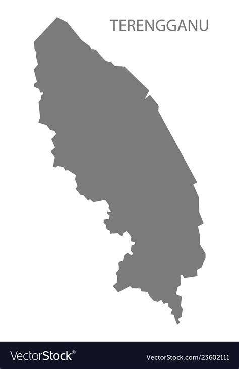 Terengganu malaysia map grey Royalty Free Vector Image