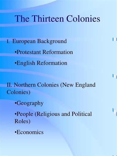 Ppt The Thirteen Colonies Powerpoint Presentation Free Download Id