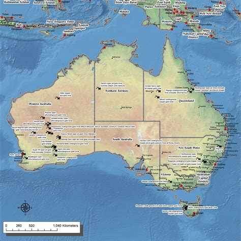 Australia Gold Mines Map World Gold Mines