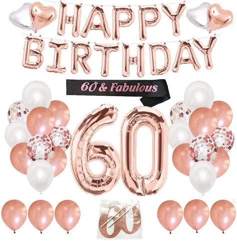 Finypa 60th Birthday Decorations For Women 60th Happy Birthday