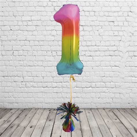 Rainbow Number 1 Balloon - Party101 UK