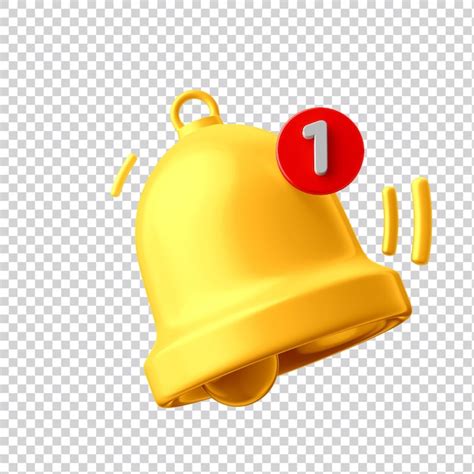 Premium PSD 3d Notification Bell Icon Set Isolated On Transparent