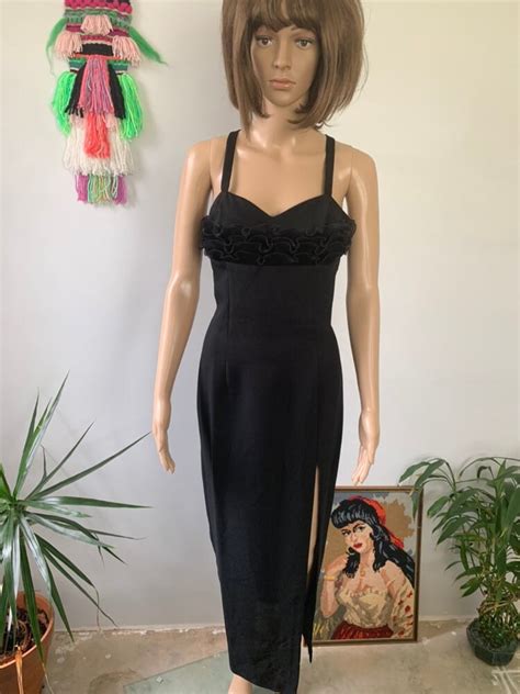 90s Party Dress With Frill Detail Etsy