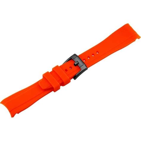 Bracelet De Montre Silicone Caoutchouc Mm Mm Noir Blanc Orange