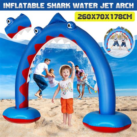 New Inflatable Shark Arch Sprinkler Outdoor Kids Fun Water Spray Summer