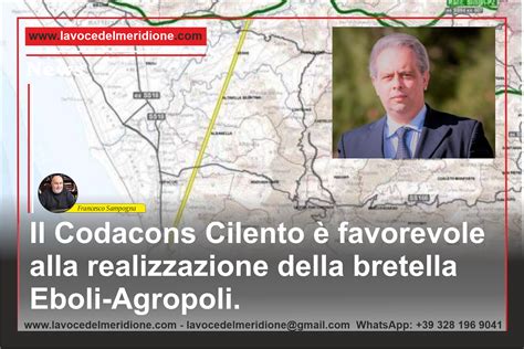 Sì alla bretella Eboli Agropoli il Codacons favorevole al progetto