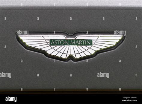 Aston Martin badge logo or hood ornament showing Aston Martin wings ...