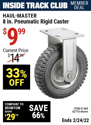 HAUL MASTER 8 In Pneumatic Heavy Duty Rigid Caster For 9 99 Harbor