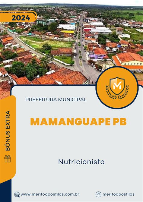 Apostila Nutricionista Prefeitura Mamanguape Pb 2024 Mérito Apostilas