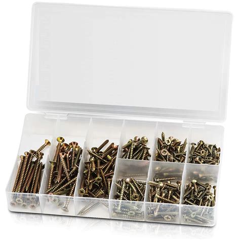 Electrapick Pcs Flat Head Wood Screws Assortment Kit Phillips Drive