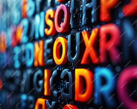 Premium Photo | Beautiful 3D background with letters of the Latin alphabet