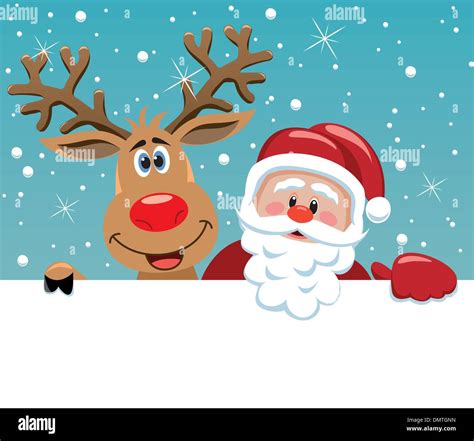 vector santa claus and rudolph deer Stock Vector Image & Art - Alamy