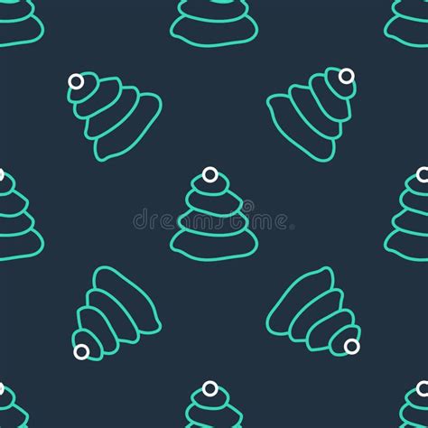 Line Stack Hot Stones Icon Isolated Seamless Pattern On Black Background Spa Salon Accessory
