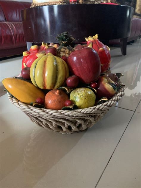 Keranjang Buah Keramik Capodimonte Italy Antik Pajangan Di Carousell